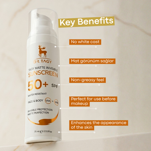 SUNSCREEN & sunblock  SPF 50+  75ml. airless luxury pump